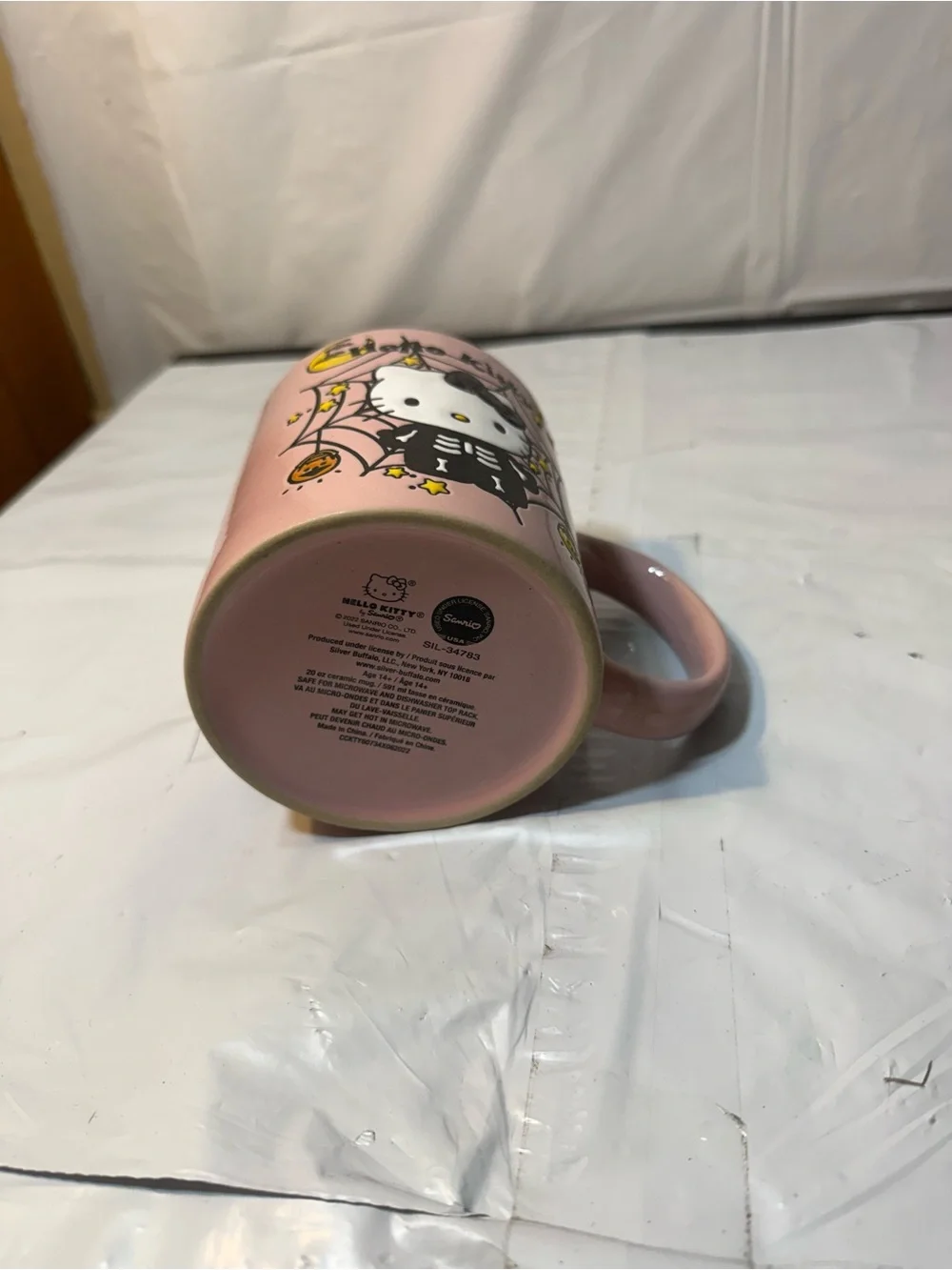 Silver Buffalo Sanrio Hello Kitty Web Ceramic Pottery Mug 20oz